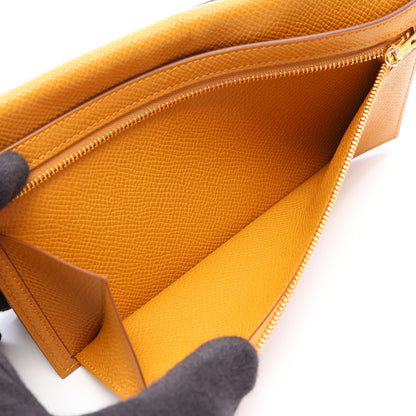ベアンスフレ セサミ 二つ折り長財布 ヴォーエプソン ライトブラウン ゴールド金具 B刻印 エルメス
