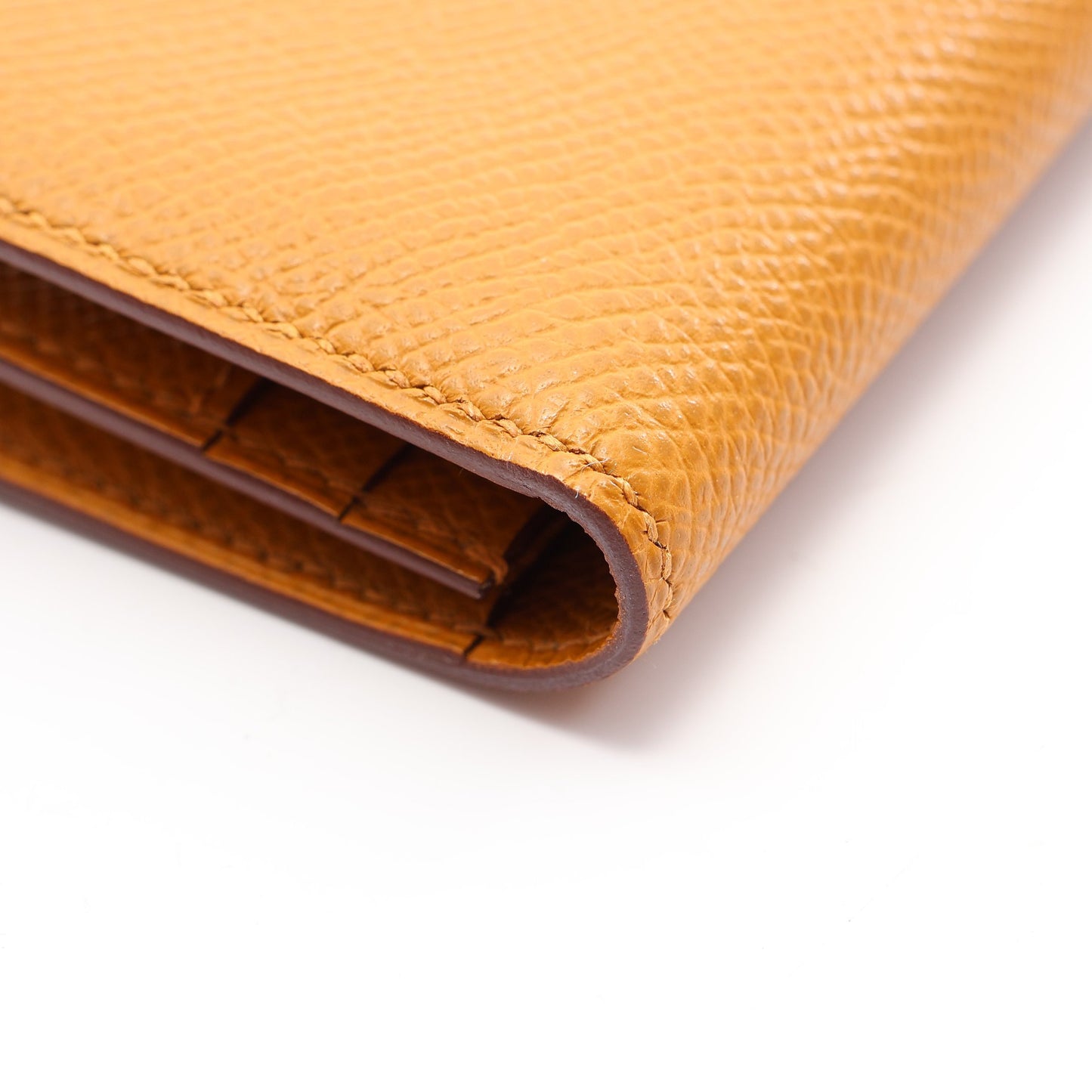 ベアンスフレ セサミ 二つ折り長財布 ヴォーエプソン ライトブラウン ゴールド金具 B刻印 エルメス