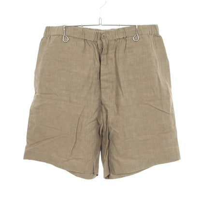 ハーフ パンツ リネン カーキブラウン エルメス