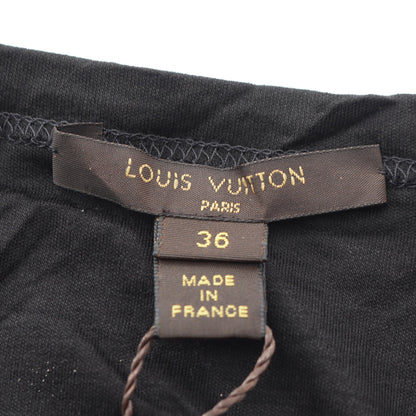 裾レース ワンピース レーヨン シルク ブラック ルイヴィトン ワンピース LOUIS VUITTON