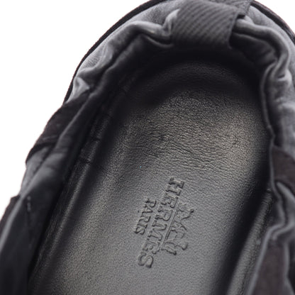 ジェット ローカットスニーカー レザー スエード ブラック エルメス シューズ HERMES