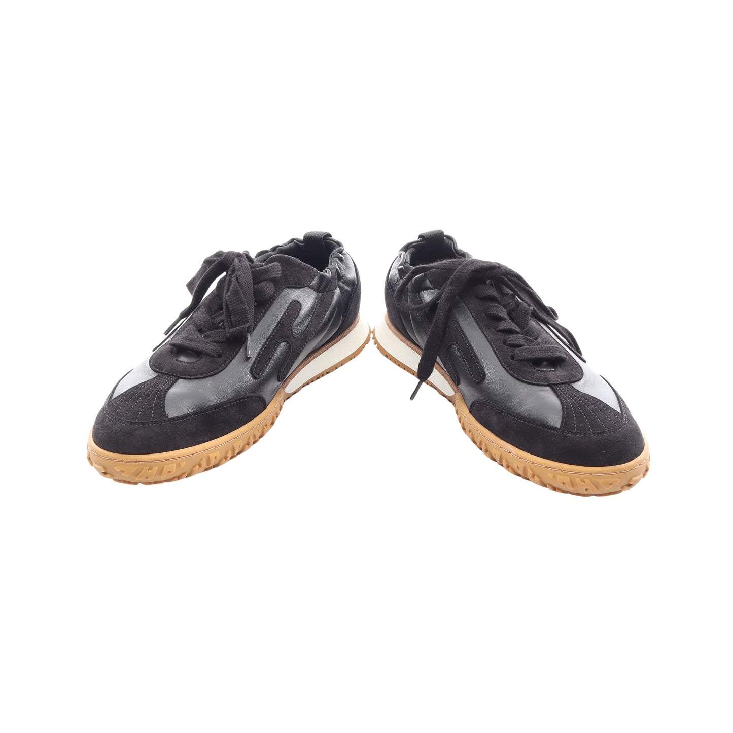 ジェット ローカットスニーカー レザー スエード ブラック エルメス シューズ HERMES