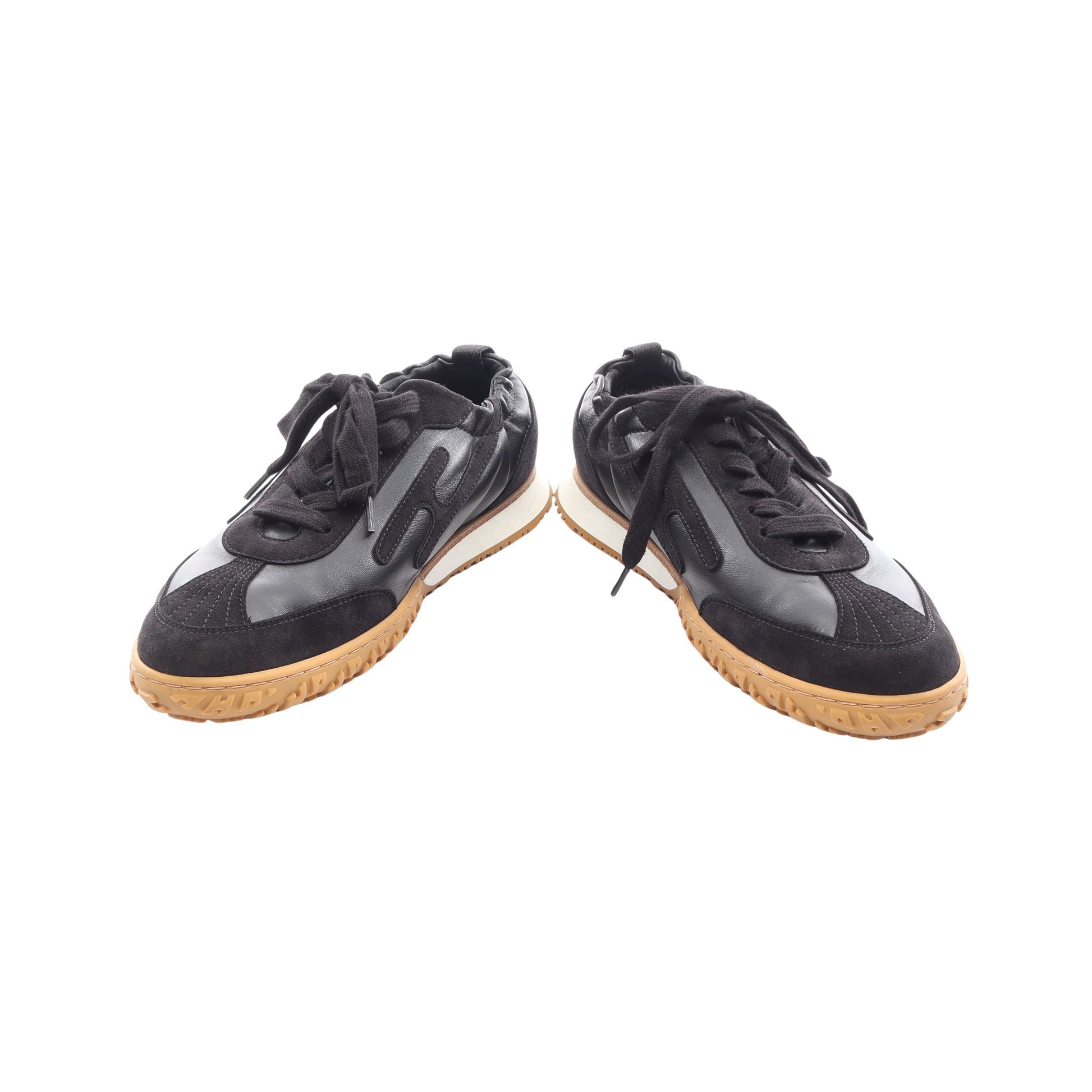 ジェット ローカットスニーカー レザー スエード ブラック エルメス シューズ HERMES