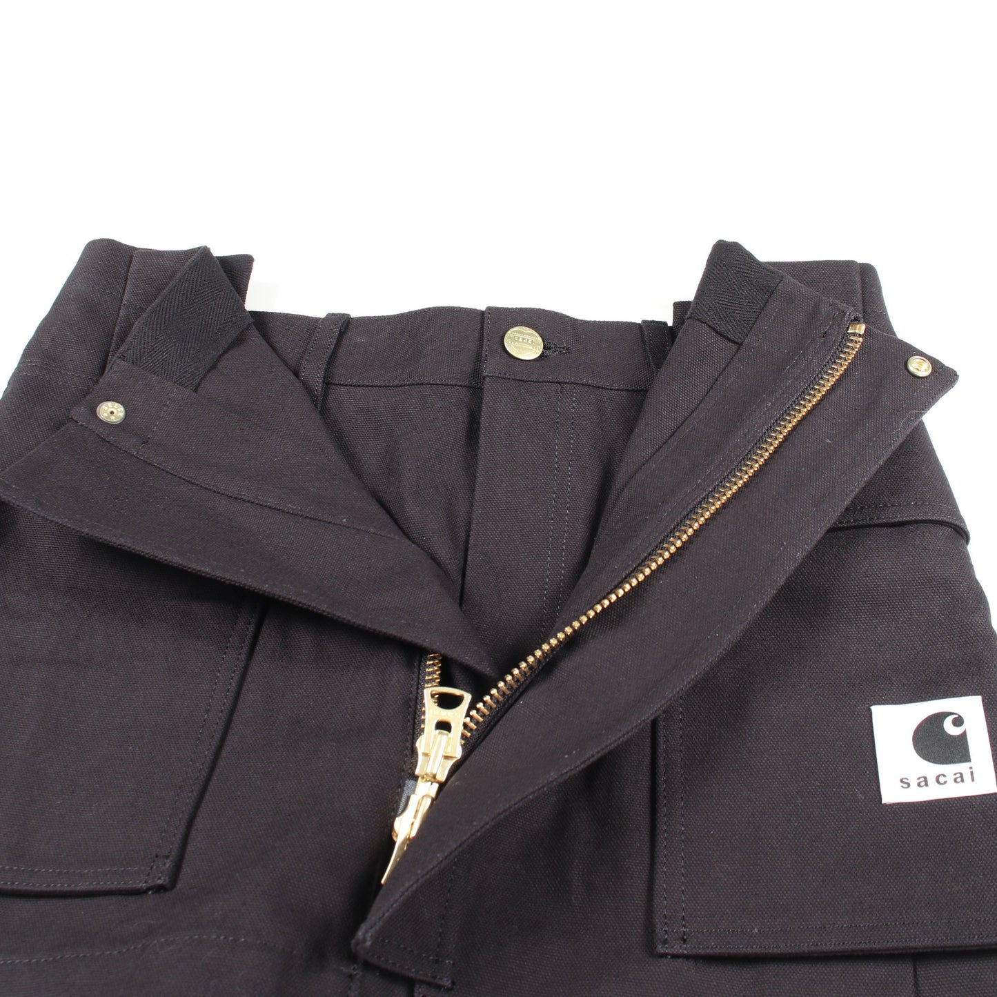sacai × Carhartt WIP レイヤード ダックショーツ パンツ コットン ブラック サカイ