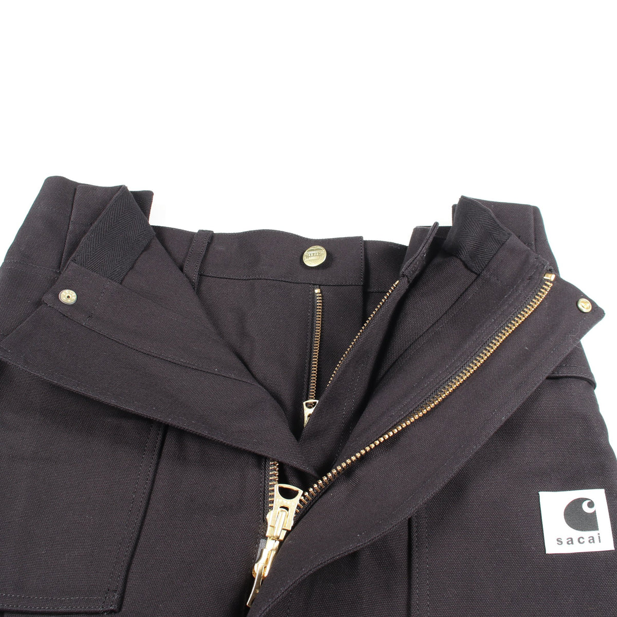 sacai × Carhartt WIP レイヤード ダックショーツ パンツ コットン ブラック サカイ