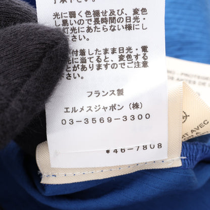 シェーヌダンクル シャツワンピース コットン ナイロン ブルー エルメス