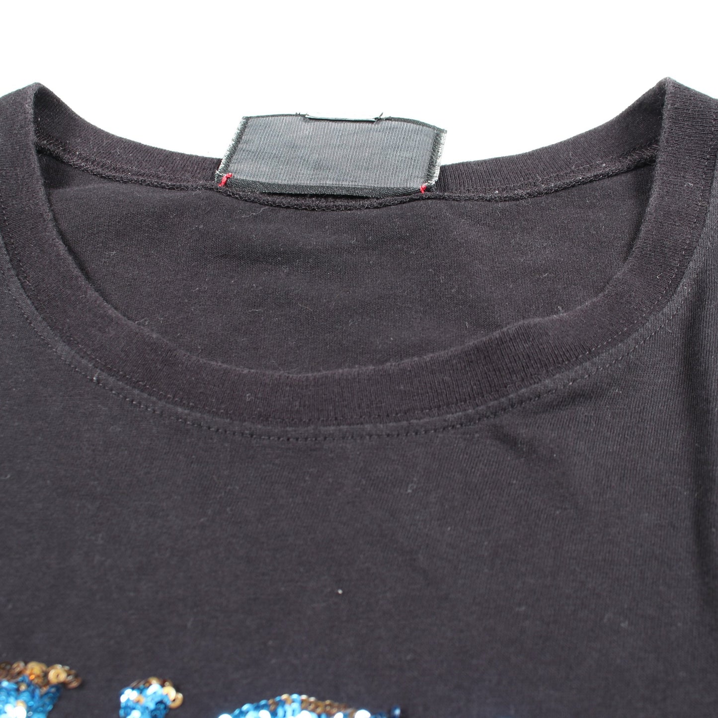 スパンコールロゴ Tシャツ プリント コットン ブラック グッチ