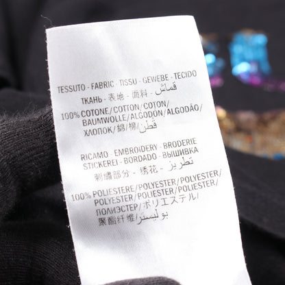 スパンコールロゴ Tシャツ プリント コットン ブラック グッチ