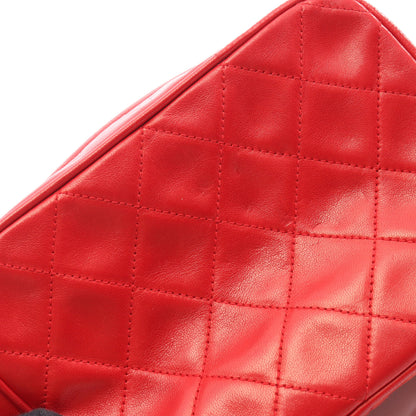 マトラッセ タッセル チェーンショルダーバッグ ラムスキン レッド ゴールド金具 シャネル