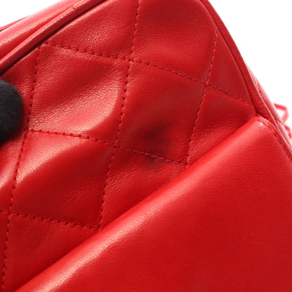 マトラッセ タッセル チェーンショルダーバッグ ラムスキン レッド ゴールド金具 シャネル