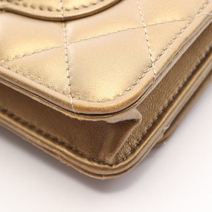 マトラッセ チェーンウォレット ラムスキン ゴールド ゴールド金具 シャネル