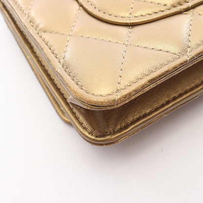 マトラッセ チェーンウォレット ラムスキン ゴールド ゴールド金具 シャネル