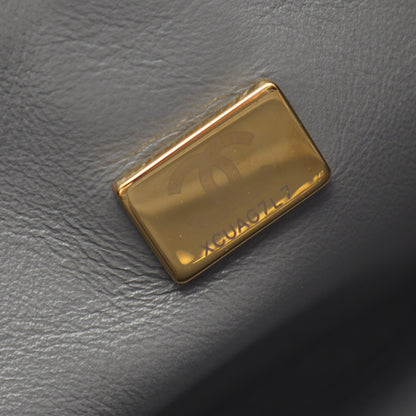 マトラッセ バニティ 2WAY チェーンショルダーバッグ ムートン レザー グレー ゴールド金具 シャネル