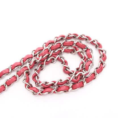 ミニマトラッセ チェーンショルダーバッグ ラムスキン ピンク シルバー金具 シャネル バッグ CHANEL