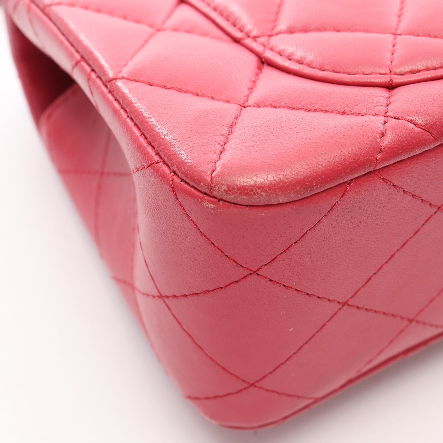 ミニマトラッセ チェーンショルダーバッグ ラムスキン ピンク シルバー金具 シャネル バッグ CHANEL