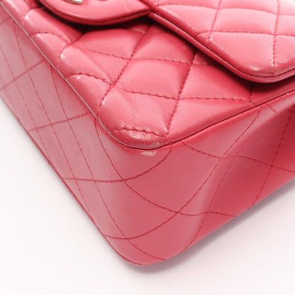 ミニマトラッセ チェーンショルダーバッグ ラムスキン ピンク シルバー金具 シャネル バッグ CHANEL