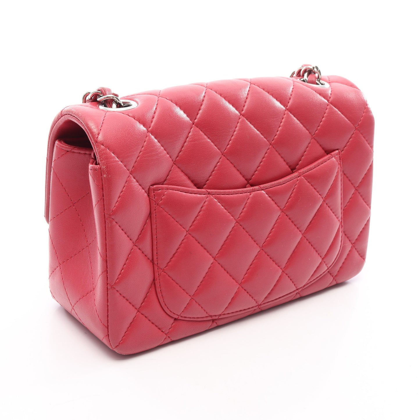 ミニマトラッセ チェーンショルダーバッグ ラムスキン ピンク シルバー金具 シャネル バッグ CHANEL