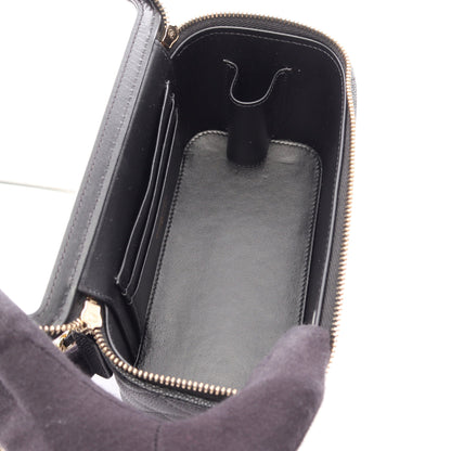 バニティ トランプモチーフ チェーンショルダーバッグ キャビアスキン ブラック ゴールド金具 シャネル バッグ CHANEL