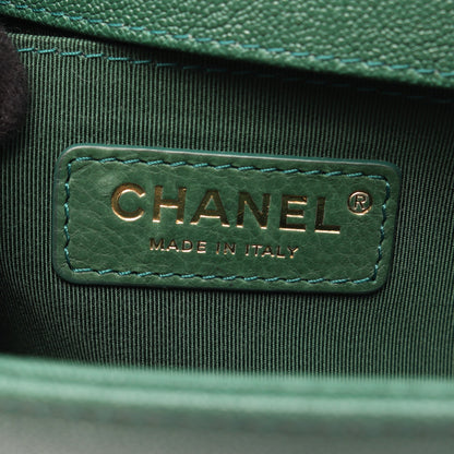 ボーイシャネル スモール チェーンショルダーバッグ キャビアスキン グリーン ゴールド金具 シャネル バッグ CHANEL