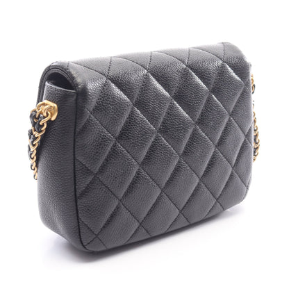 マトラッセ チェーンショルダーバッグ キャビアスキン ブラック ゴールド金具 シャネル バッグ CHANEL