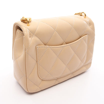 マトラッセ チェーンショルダーバッグ ラムスキン ライトベージュ ゴールド金具 シャネル バッグ CHANEL