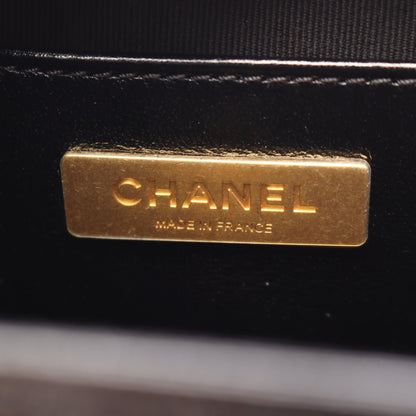 マトラッセ トップハンドル 2WAY チェーンショルダーバッグ レザー ブラック ゴールド金具 シャネル バッグ CHANEL
