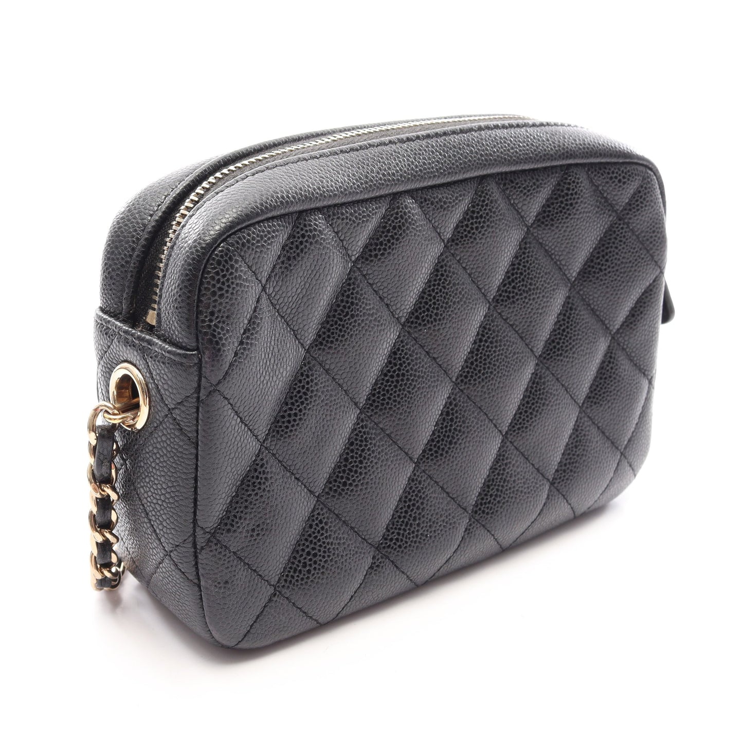 マトラッセ クラシック チェーンショルダーバッグ キャビアスキン ブラック ゴールド金具 シャネル バッグ CHANEL