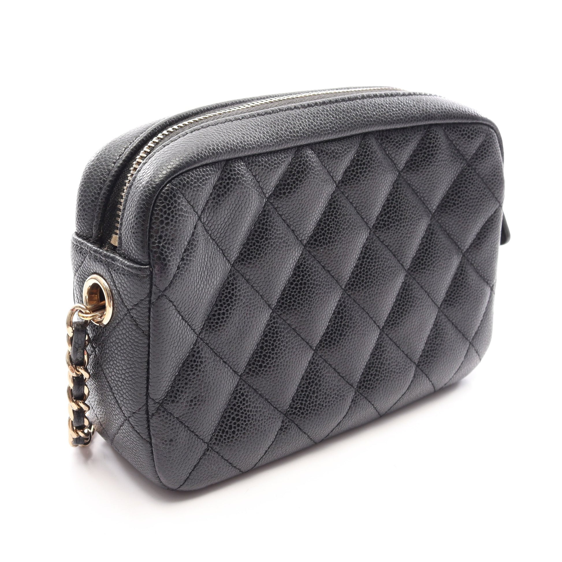 マトラッセ クラシック チェーンショルダーバッグ キャビアスキン ブラック ゴールド金具 シャネル バッグ CHANEL