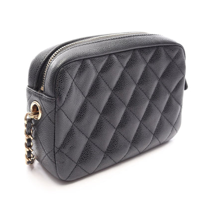 マトラッセ クラシック チェーンショルダーバッグ キャビアスキン ブラック ゴールド金具 シャネル バッグ CHANEL