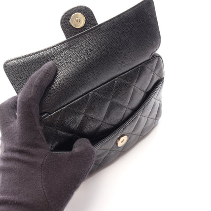 マトラッセ クラシック チェーンショルダーバッグ キャビアスキン ブラック ゴールド金具 シャネル バッグ CHANEL
