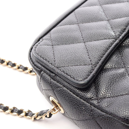 マトラッセ クラシック チェーンショルダーバッグ キャビアスキン ブラック ゴールド金具 シャネル バッグ CHANEL
