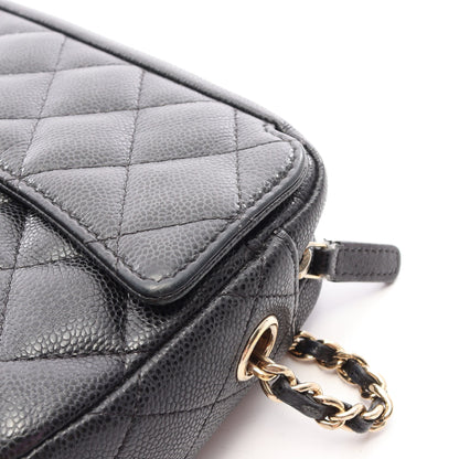 マトラッセ クラシック チェーンショルダーバッグ キャビアスキン ブラック ゴールド金具 シャネル バッグ CHANEL