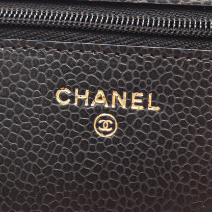 マトラッセ チェーンウォレット キャビアスキン ブラック ゴールド金具 シャネル バッグ CHANEL