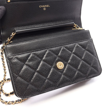 マトラッセ チェーンウォレット キャビアスキン ブラック ゴールド金具 シャネル バッグ CHANEL