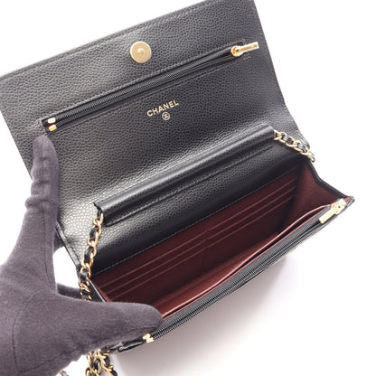 マトラッセ チェーンウォレット キャビアスキン ブラック ゴールド金具 シャネル バッグ CHANEL