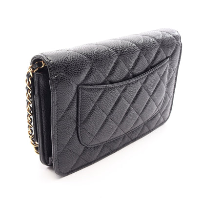 マトラッセ チェーンウォレット キャビアスキン ブラック ゴールド金具 シャネル バッグ CHANEL