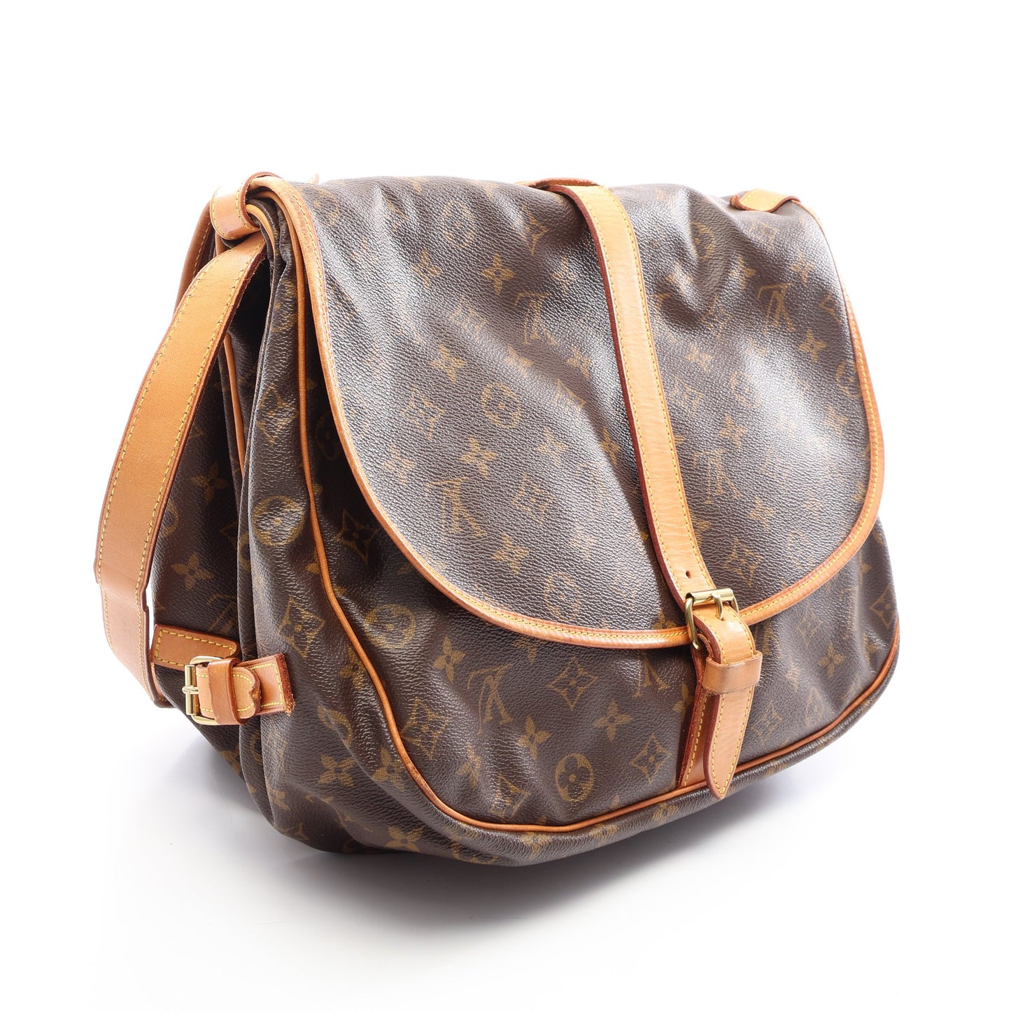 ソミュール35 モノグラム ショルダーバッグ PVC レザー ブラウン ルイヴィトン バッグ LOUIS VUITTON