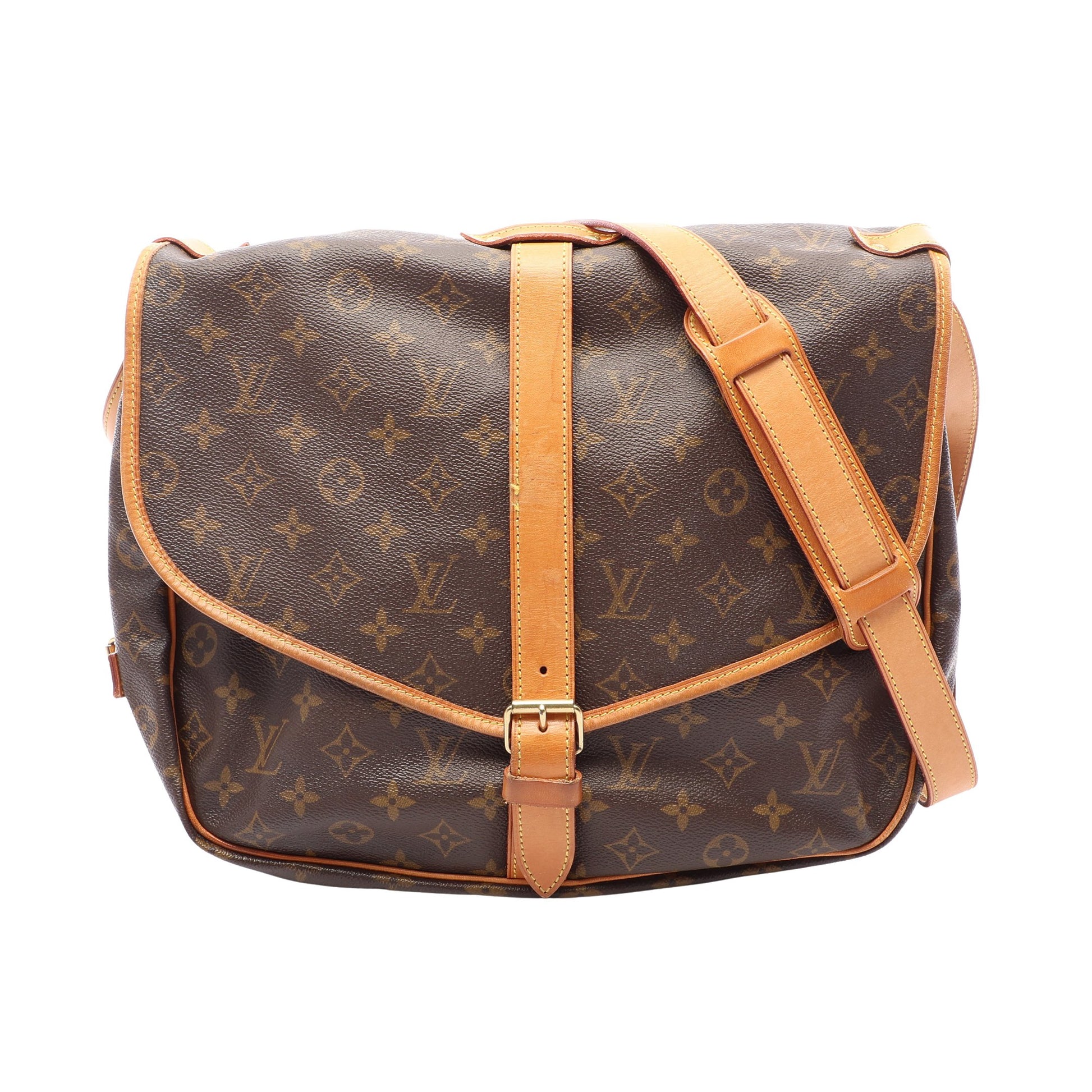 ソミュール35 モノグラム ショルダーバッグ PVC レザー ブラウン ルイヴィトン バッグ LOUIS VUITTON