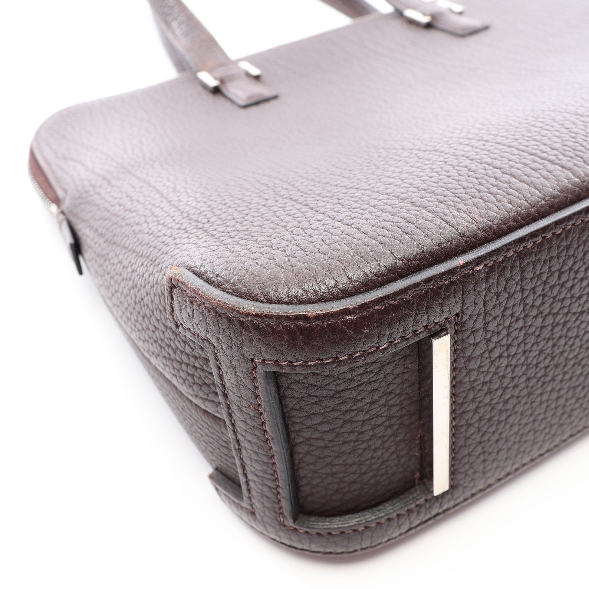 エスカパーダ エベンヌ ハンドバッグ トゴ ダークブラウン シルバー金具 □G刻印 エルメス バッグ HERMES