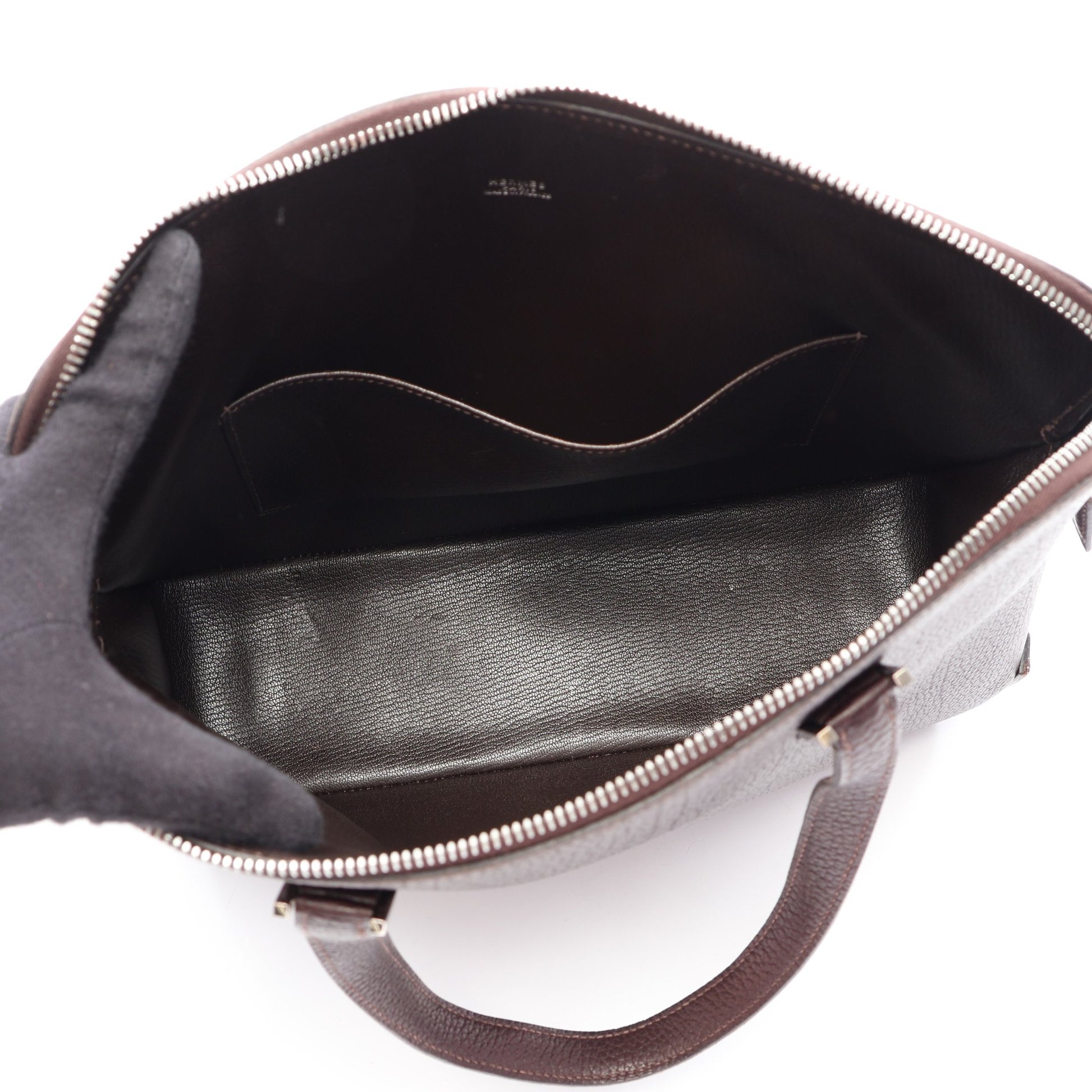 エスカパーダ エベンヌ ハンドバッグ トゴ ダークブラウン シルバー金具 □G刻印 エルメス バッグ HERMES