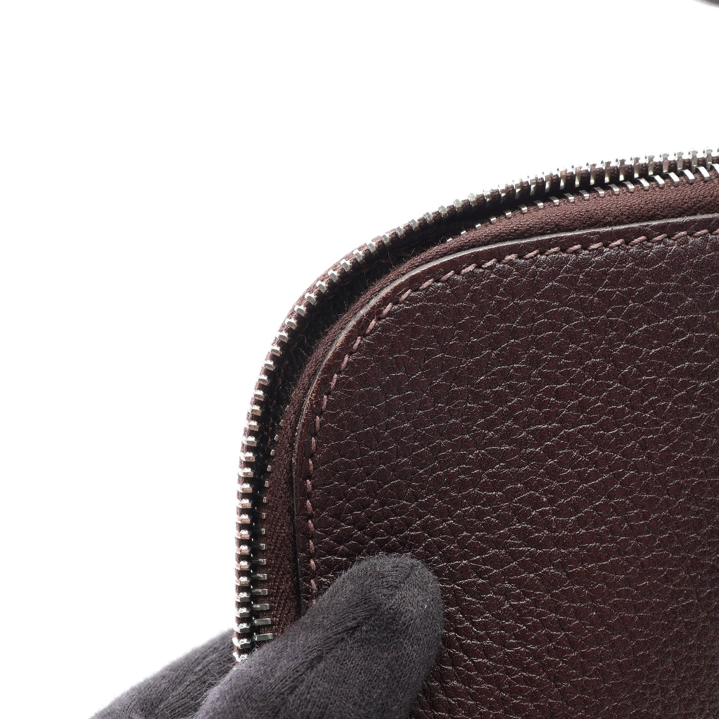 エスカパーダ エベンヌ ハンドバッグ トゴ ダークブラウン シルバー金具 □G刻印 エルメス バッグ HERMES