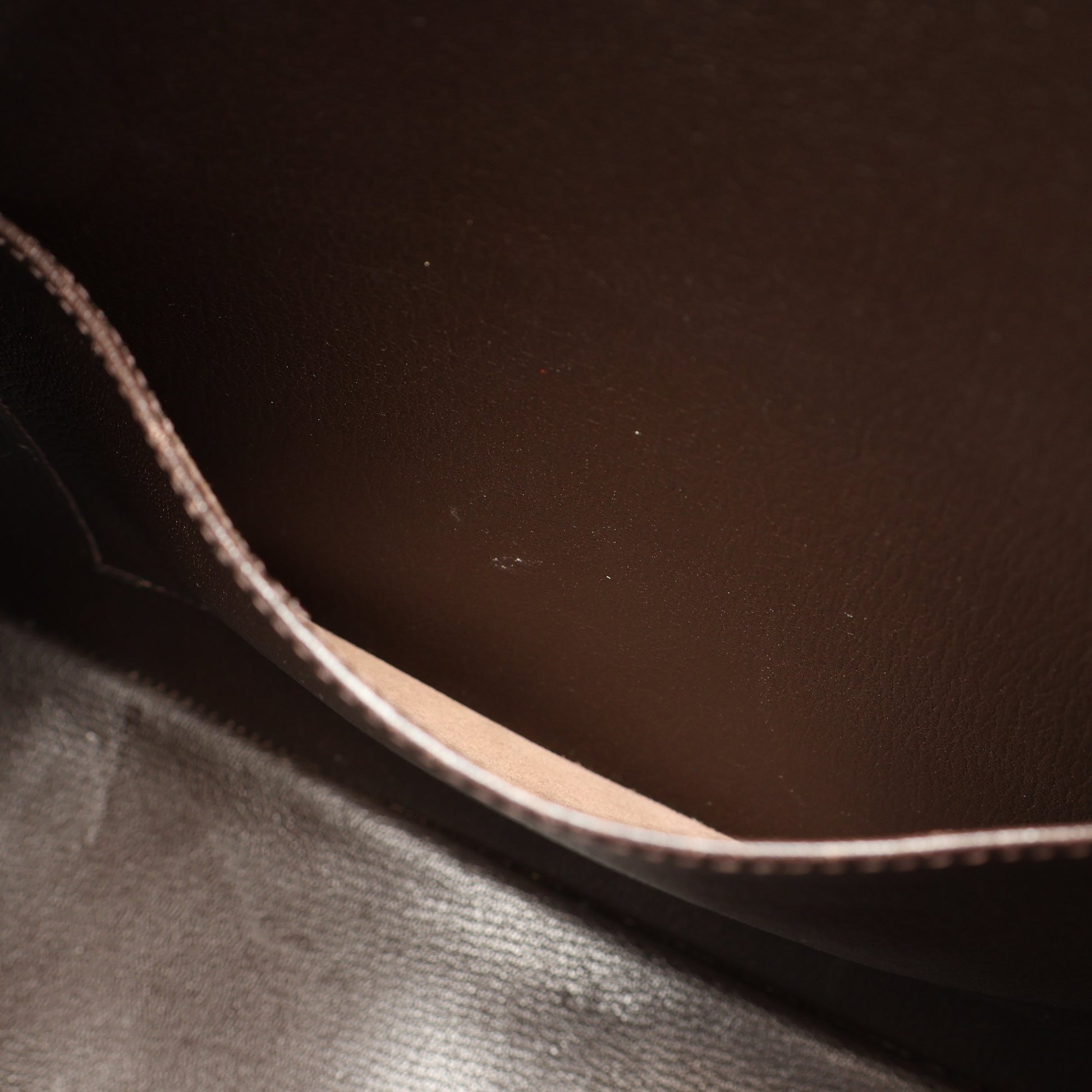 エスカパーダ エベンヌ ハンドバッグ トゴ ダークブラウン シルバー金具 □G刻印 エルメス バッグ HERMES