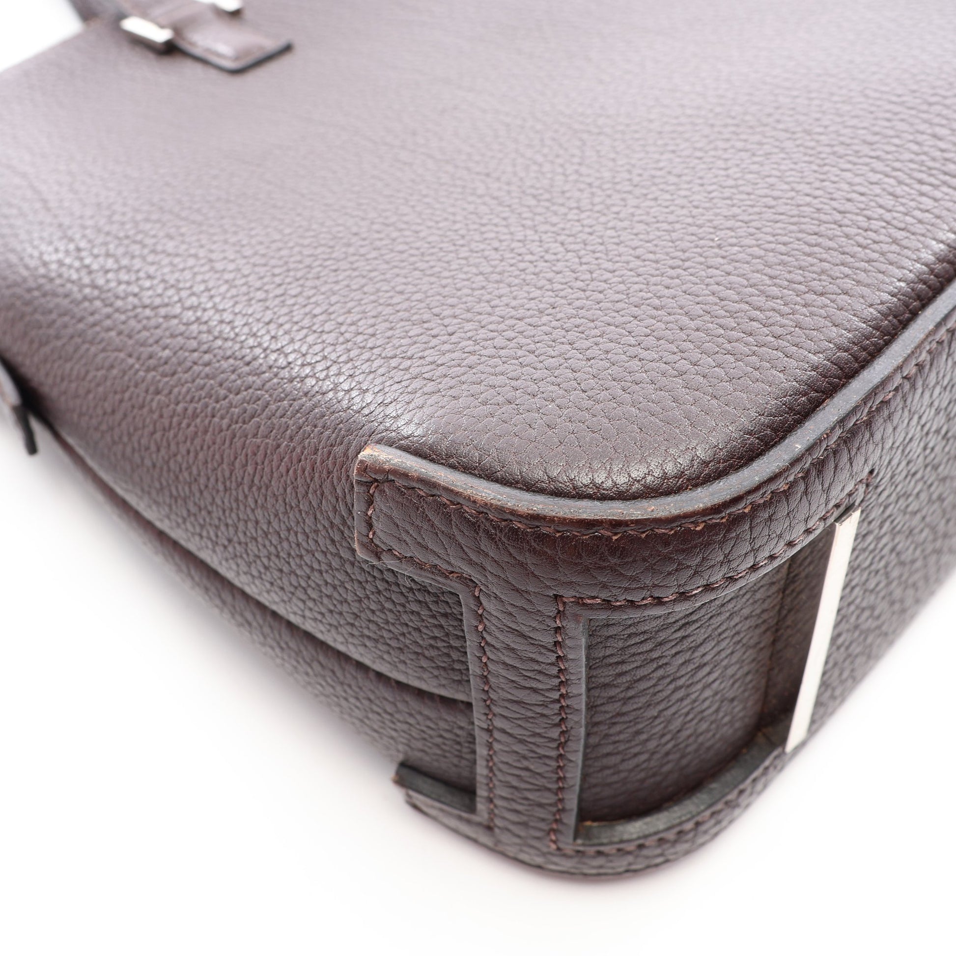 エスカパーダ エベンヌ ハンドバッグ トゴ ダークブラウン シルバー金具 □G刻印 エルメス バッグ HERMES