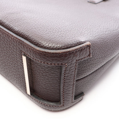 エスカパーダ エベンヌ ハンドバッグ トゴ ダークブラウン シルバー金具 □G刻印 エルメス バッグ HERMES