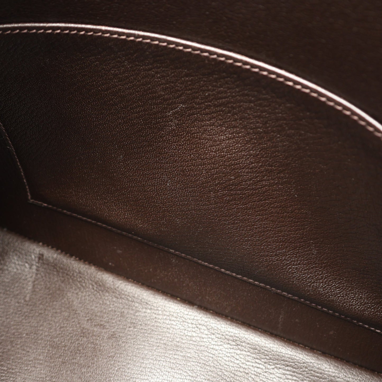 エスカパーダ エベンヌ ハンドバッグ トゴ ダークブラウン シルバー金具 □G刻印 エルメス バッグ HERMES