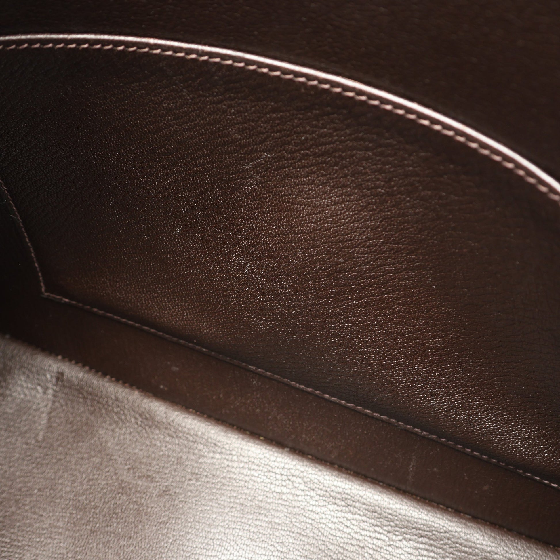 エスカパーダ エベンヌ ハンドバッグ トゴ ダークブラウン シルバー金具 □G刻印 エルメス バッグ HERMES
