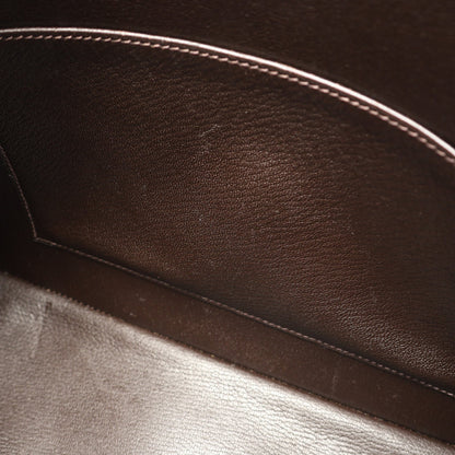 エスカパーダ エベンヌ ハンドバッグ トゴ ダークブラウン シルバー金具 □G刻印 エルメス バッグ HERMES