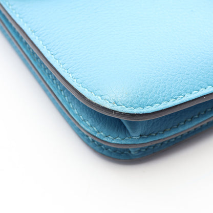 サックエルメス2002 20 ショルダーバッグ エバーカラー ブルー シルバー金具 D刻印 エルメス バッグ HERMES