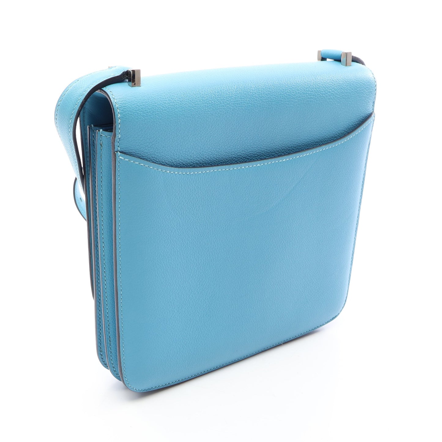 サックエルメス2002 20 ショルダーバッグ エバーカラー ブルー シルバー金具 D刻印 エルメス バッグ HERMES