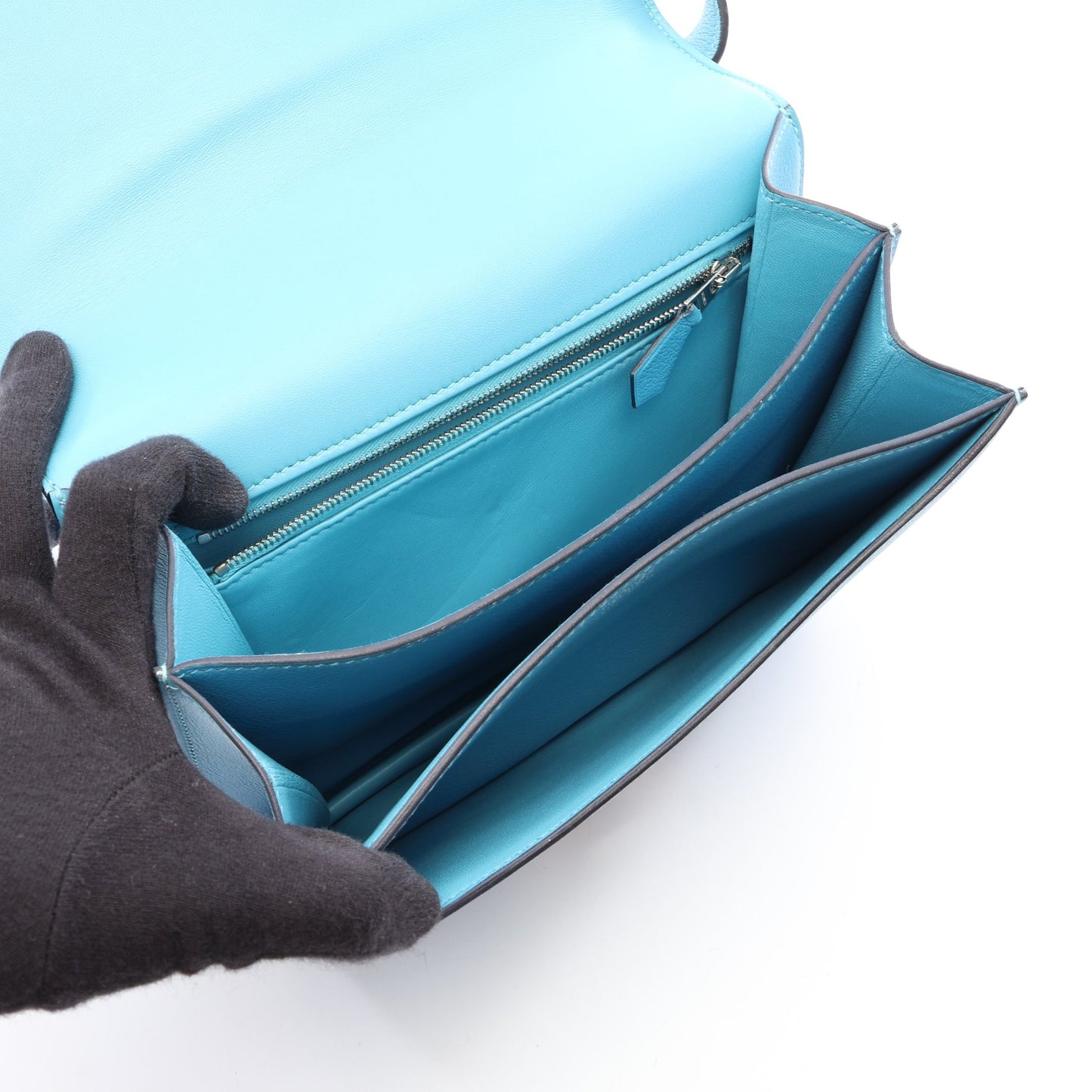 サックエルメス2002 20 ショルダーバッグ エバーカラー ブルー シルバー金具 D刻印 エルメス バッグ HERMES